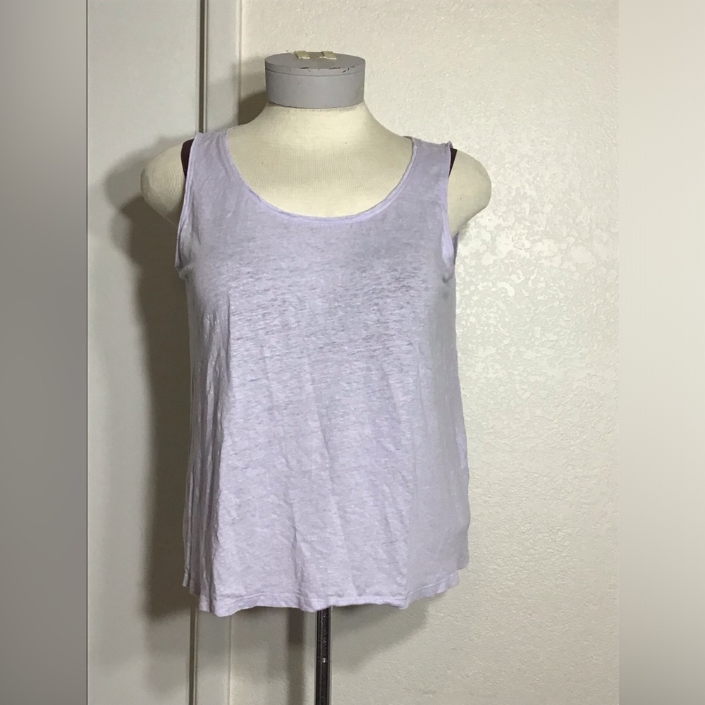 ELLEN FISHER ORGANIC LINEN JERSEY TAN WOMAN COLOR PURPLE SIZE XL - Picture 1 of 11